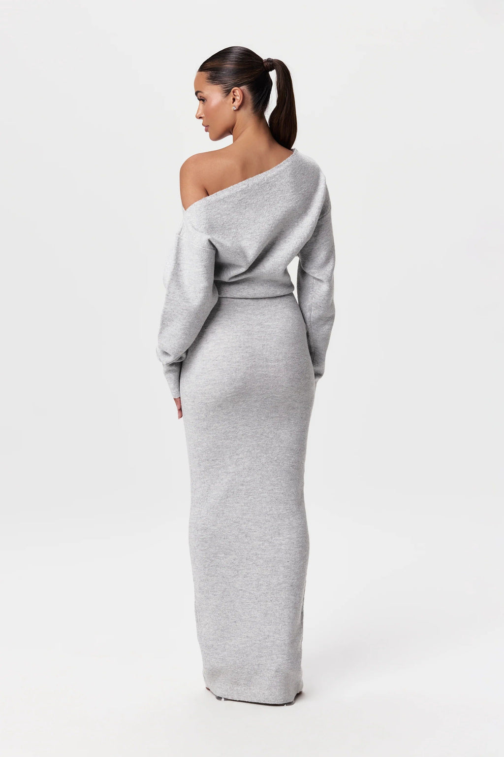 Serena Knit | Off-Shoulder Maxikleid
