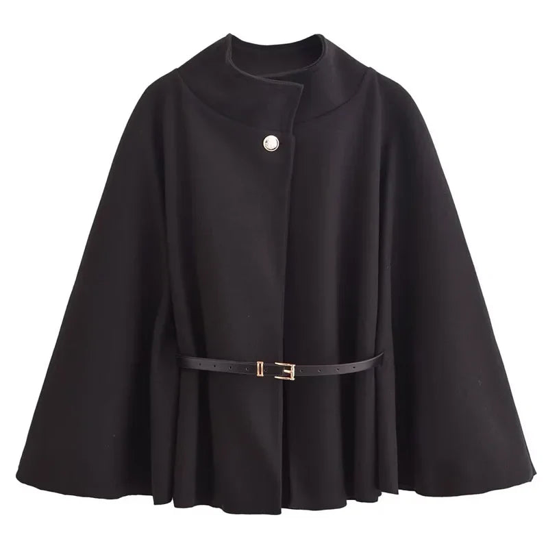 Hochkragen Cape Mantel