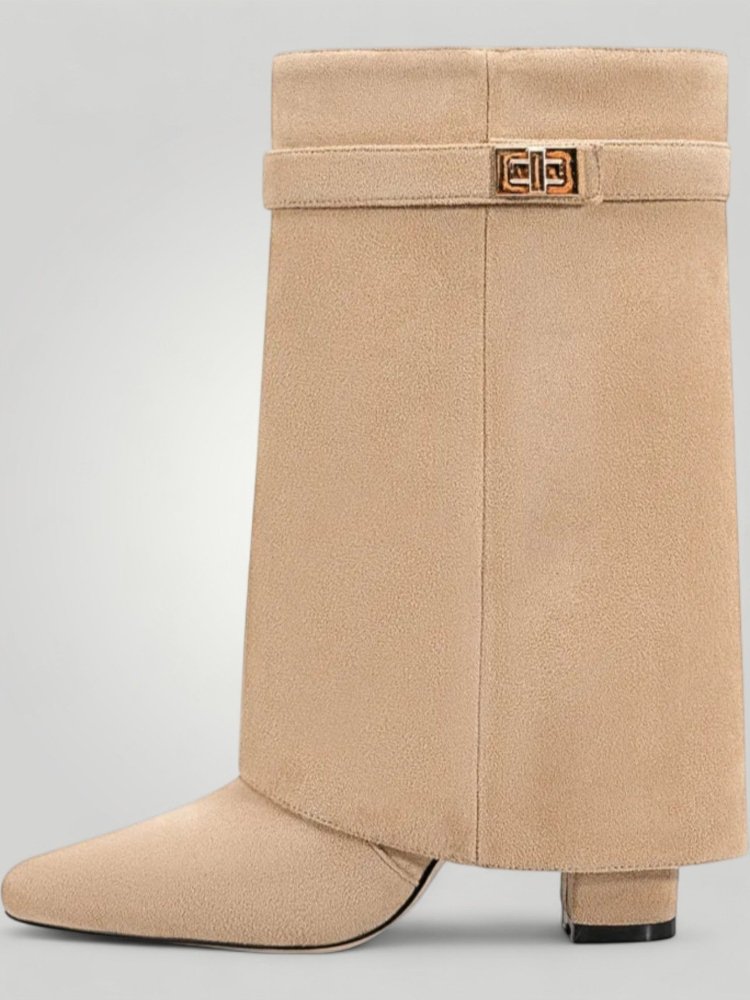 Elegante Kniehohe Stiefel mit Hohem Absatz