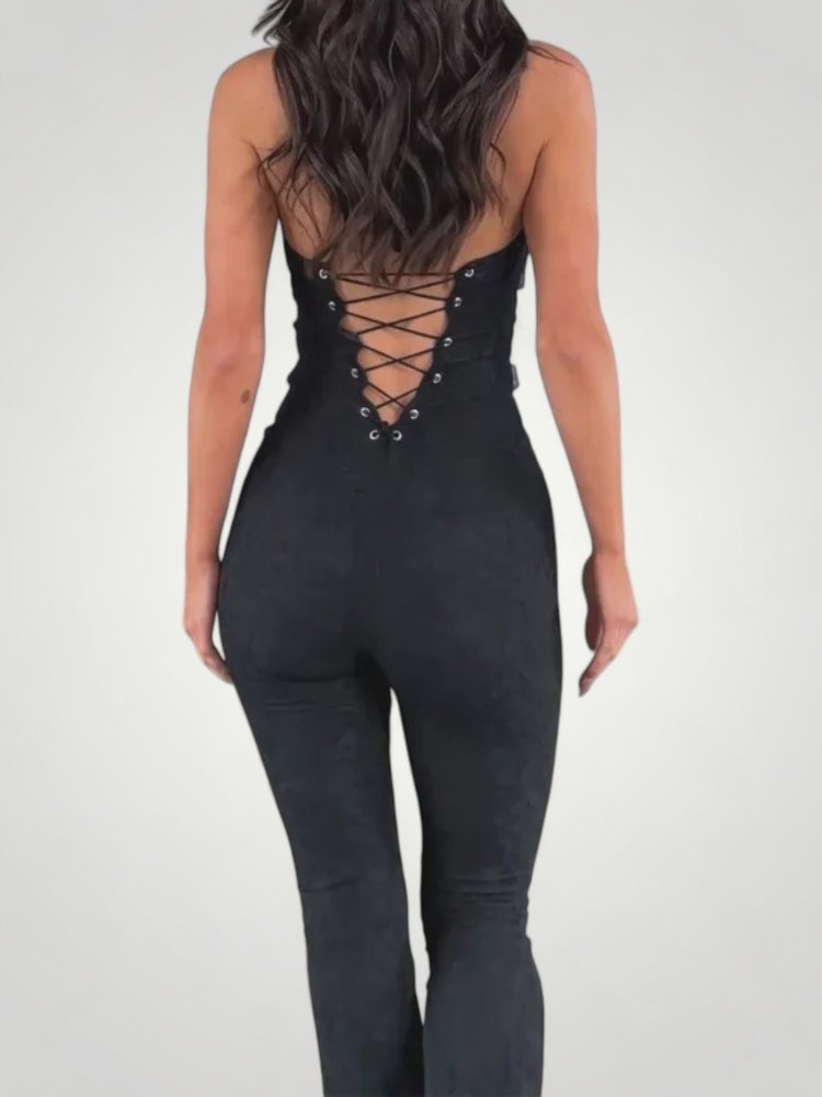 Eleganter Jumpsuit Damen mit V-Ausschnitt