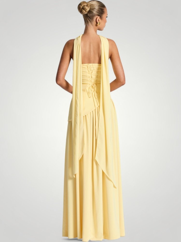 Elegantes Maxikleid mit Asymmetrischem Design