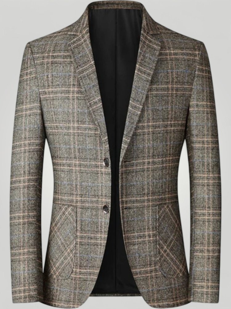 Slim Fit Blazer Damen im Britischen Karomuster