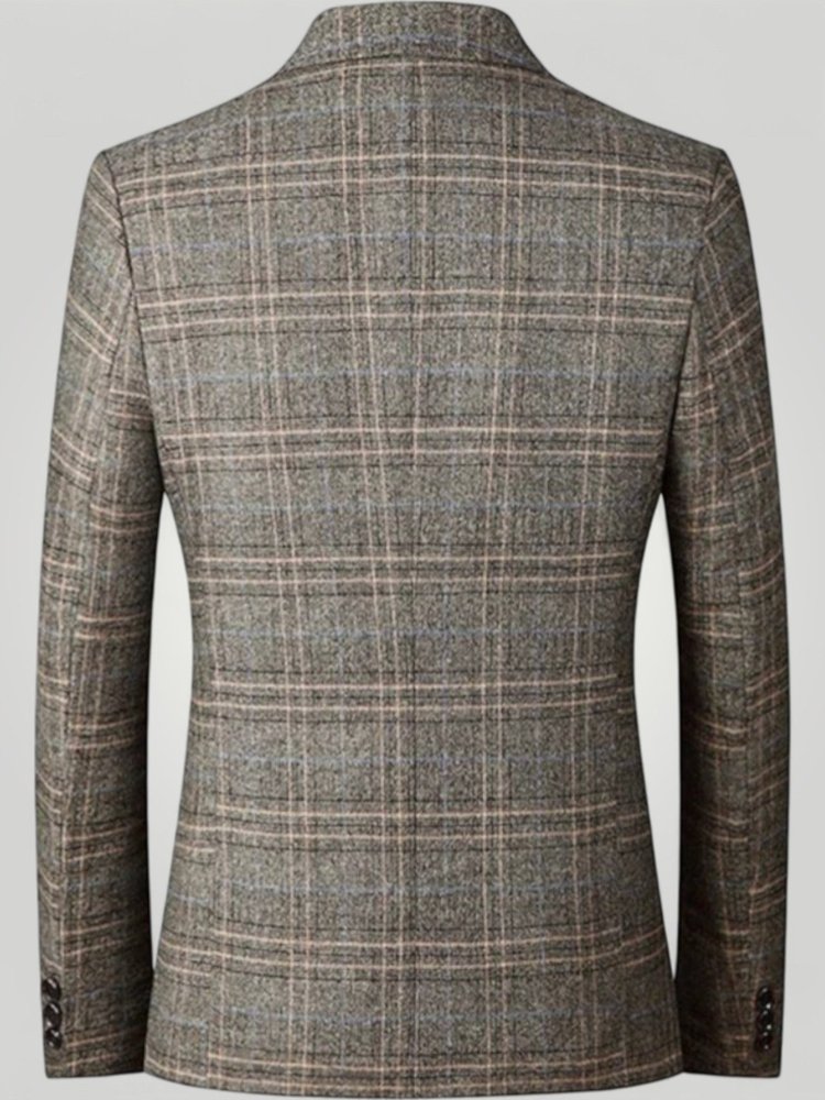 Slim Fit Blazer Damen im Britischen Karomuster