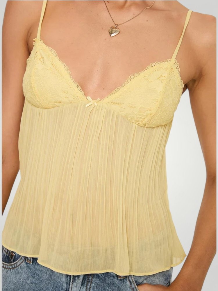 Transparente Spitzen-Camisole mit Elegantem Look