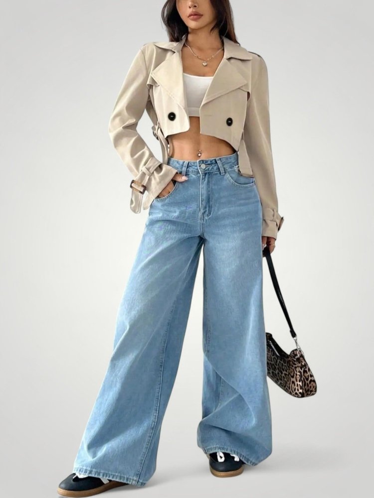 Vintage Cropped Trenchjacke Damen mit Stil