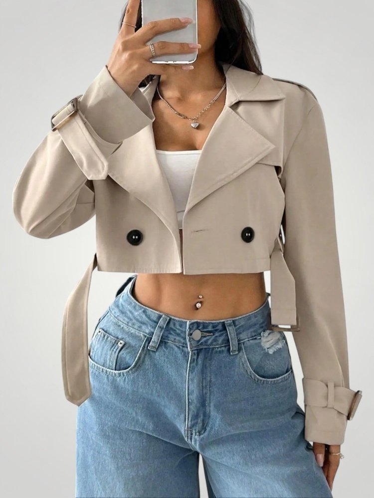 Vintage Cropped Trenchjacke Damen mit Stil