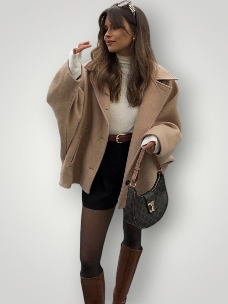 Wollmantel für Damen in Beige mit elegantem Schnitt